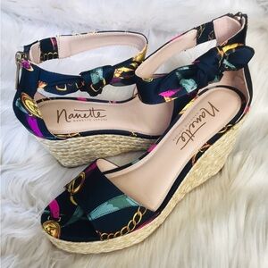 Nanette Lepore symphony NEW Wedge Sandals resortwear luxury Espadrille